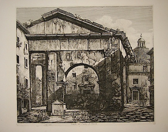 Rossini Luigi (1790-1875) Veduta dei Portici d'Ottavia 1820 Roma 